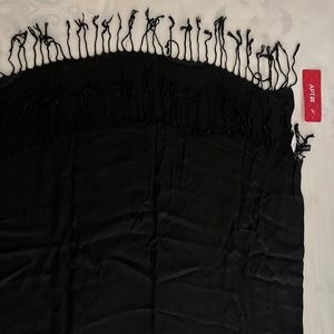 Women's Silky Black Scarf Shawl